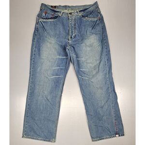 Hypnotic Genes Jeans Mens‎ 40x30. Vintage Y2K Baggy Hip Hop Blue Denim.